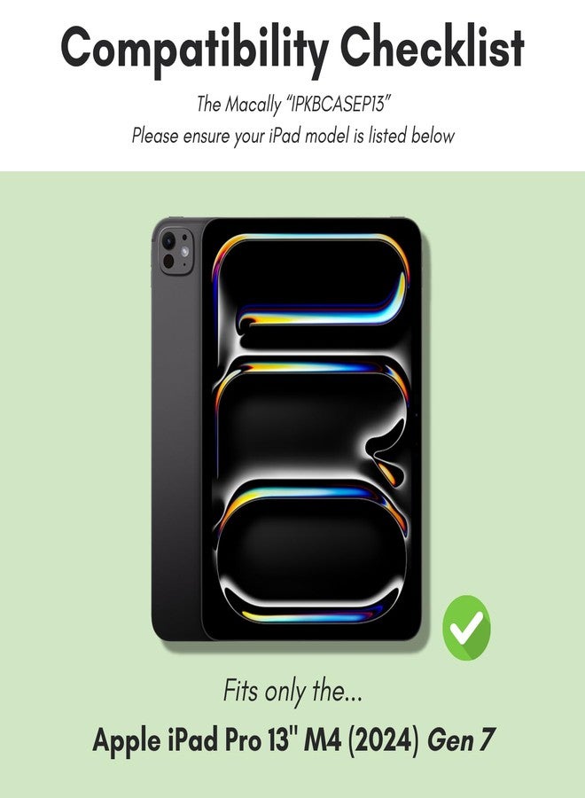 Macally iPad Pro 13 Inch Case 2024 with Keyboard (M4, Gen 7) - Detachable Backlit Keyboard with Trackpad, Multi-View Stand, Apple Pencil Holder - Compatible iPad Pro M4 13 Inch Case with Keyboard - Image 2