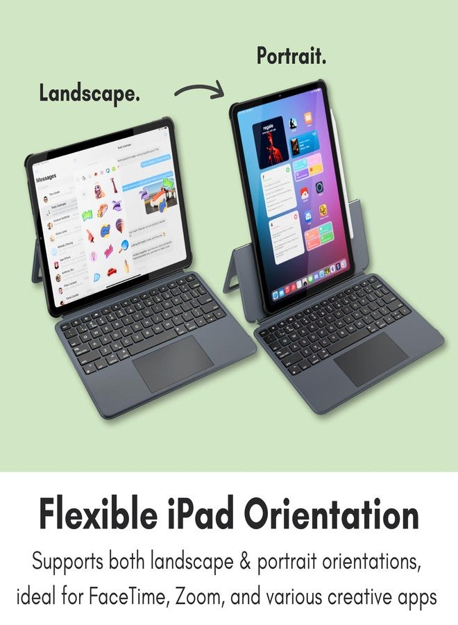 Macally iPad Pro 13 Inch Case 2024 with Keyboard (M4, Gen 7) - Detachable Backlit Keyboard with Trackpad, Multi-View Stand, Apple Pencil Holder - Compatible iPad Pro M4 13 Inch Case with Keyboard - Image 5