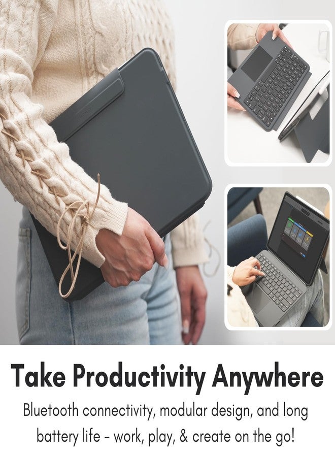 Macally iPad Pro 13 Inch Case 2024 with Keyboard (M4, Gen 7) - Detachable Backlit Keyboard with Trackpad, Multi-View Stand, Apple Pencil Holder - Compatible iPad Pro M4 13 Inch Case with Keyboard - Image 4