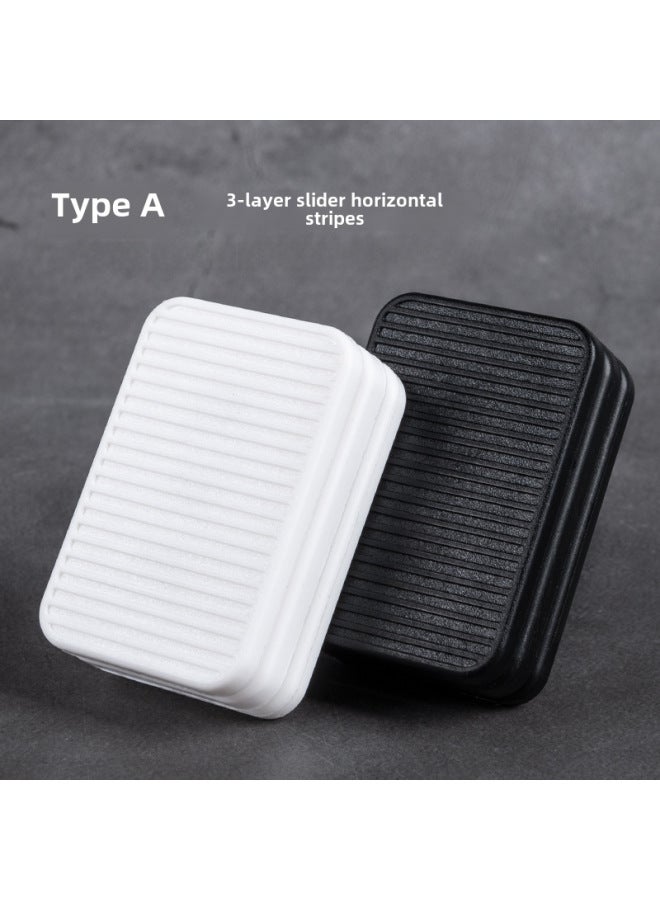Creative Magnetic Decompression Cube EDC Push Card Fingertip Rotating Office Decompression Popa Coin Toy-Color:Magnetic Decompression Push Card-Layer 3-White  - Image 1
