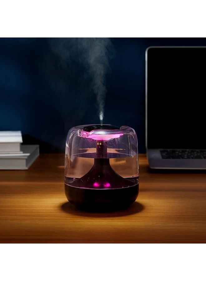Bright Black 7 Color Night Light Humidifier Lamp Diffuser 24H Operation Dual Mist USB Powered - Image 1