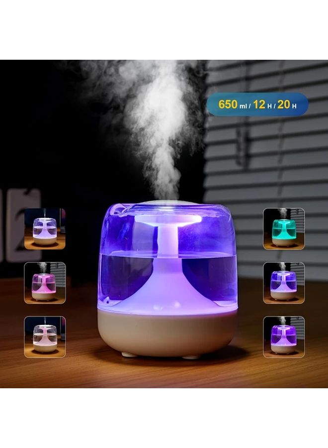 Bright Black 7 Color Night Light Humidifier Lamp Diffuser 24H Operation Dual Mist USB Powered - Image 2