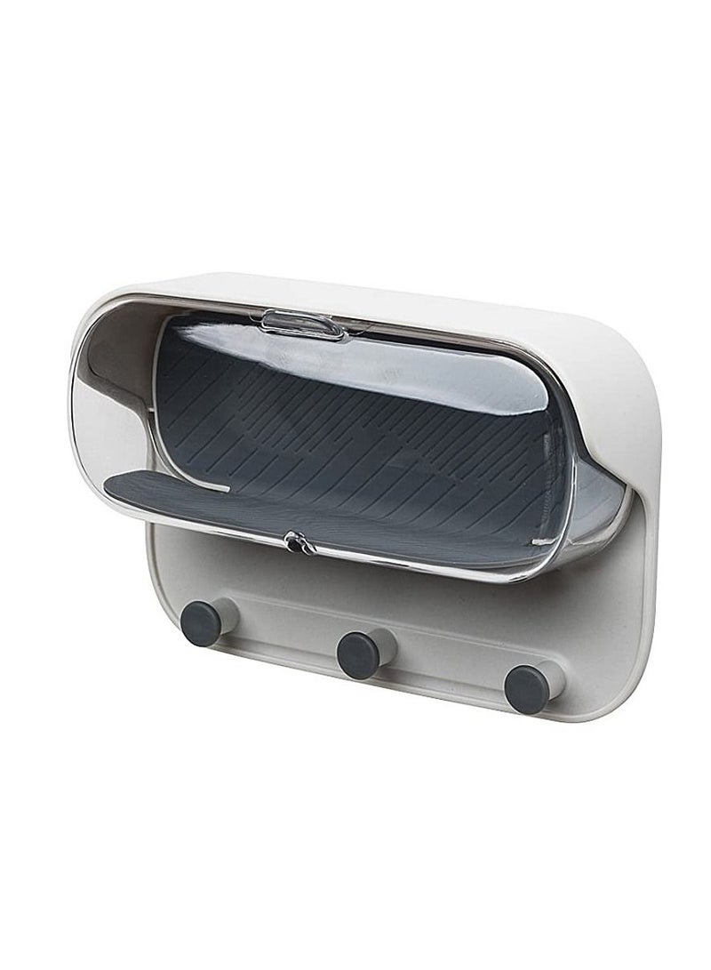 Excefore Glasses Holder, Wall Mount Shower Glasses Holder Bathroom case Mount Shelf, Bathroom Glasses Shelf Shower Glass Mirror Shower Mount Storage Box Phone Holder - Image 1