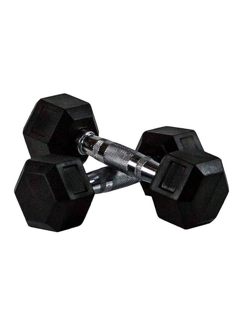 ULTIMAX Rubber Encased Dumbbell Set Hex Solid Iron Dumbbells - 5KG x 2 - Image 1