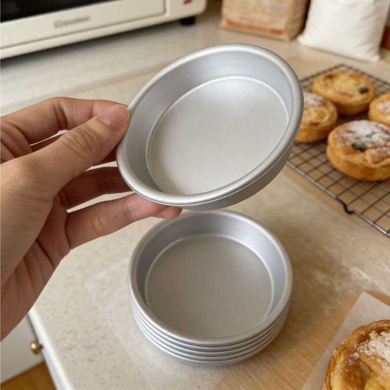 5pcs Aluminum Mini Thin Pizza Baking Tray Nonstick Heat Resistant Easy Clean for Bread Cakes Burgers Pancakes Kitchen Baking Tools - Image 4