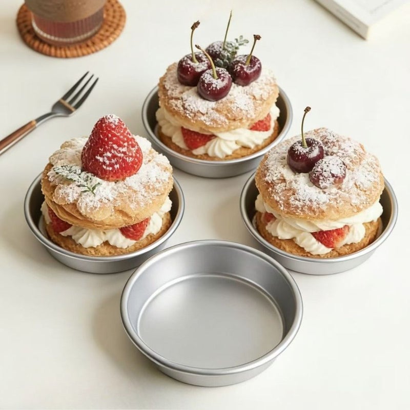 5pcs Aluminum Mini Thin Pizza Baking Tray Nonstick Heat Resistant Easy Clean for Bread Cakes Burgers Pancakes Kitchen Baking Tools - Image 2