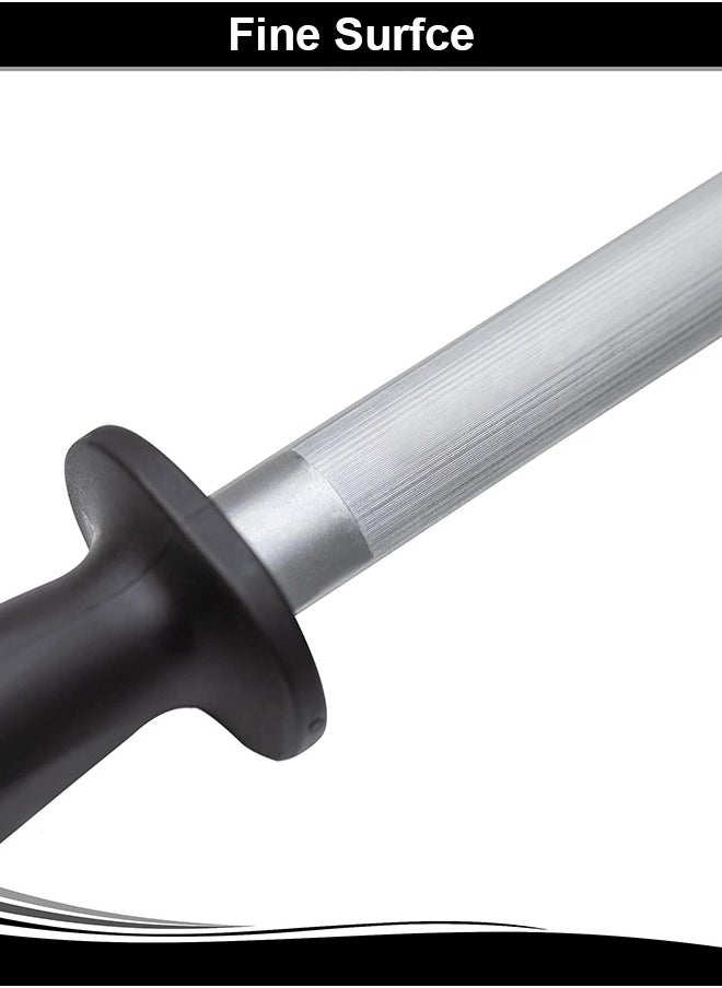 A TO Z 8-Inch Knife Sharpening Rod – Carbon Steel Honing Stick with Non-Slip Handle, Hanging Ring – Ideal for Kitchen Knives, Fine Surface Grit  - Image 4