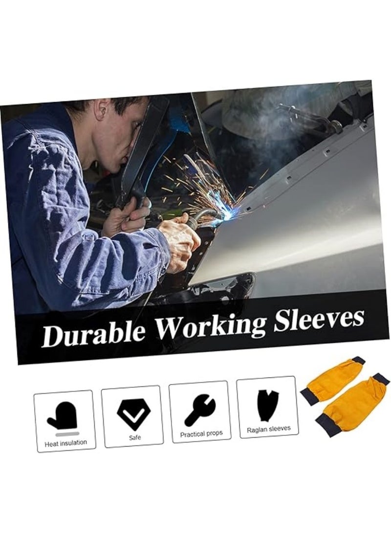 Welding Protective Sleeves – Thickened Cowhide Heat-Resistant Arm Guards for Welders, Flame-Retardant and Wear-Resistant Safety Welding Sleeves, Approx. 42cm (Pair) - Image 5