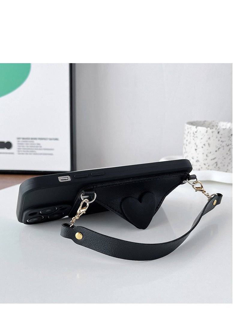 Generic - Crossbody iPhone 15 Pro Max Case with Lanyard Strap and Hand Strap Credit Card Holder 6.7" Protective Wallet PU Leather Handbag Purse Cover Phone Case for Women Girl - Image 1