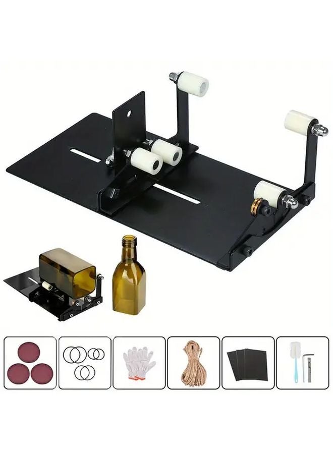 Black 19pcs Glass Bottle Cutter Tool for DIY Square Round Wine Beer Glass Sculptures - Image 1