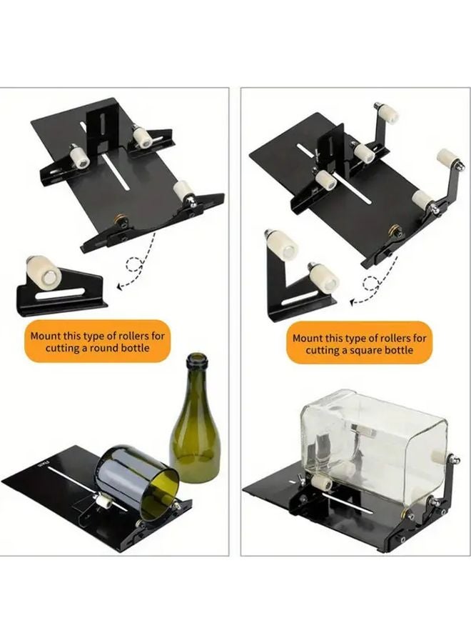 Black 19pcs Glass Bottle Cutter Tool for DIY Square Round Wine Beer Glass Sculptures - Image 4