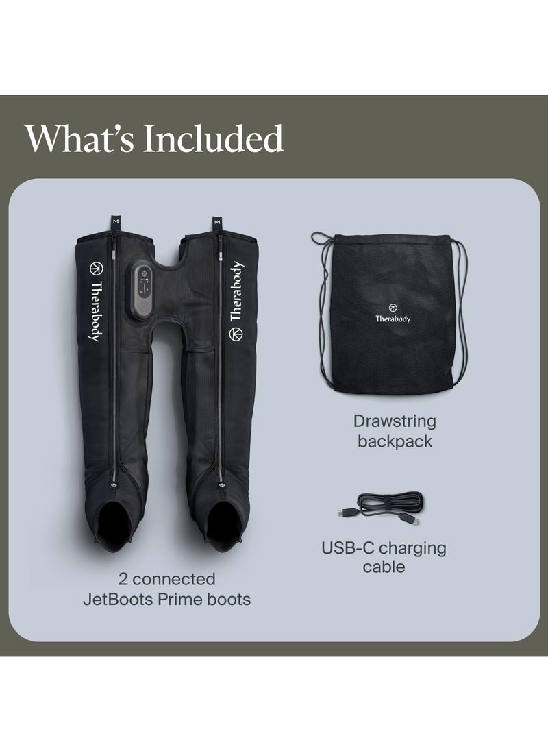 Therabody - Therabody JetBoots Prime Ultra-Portable, Wireless Compression Boots for Easy Leg Muscle Recovery - Calf, Leg & Thigh Compression Sleeve with Customizable Treatments (Large) - Image 1