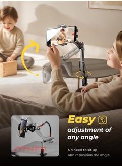 General Gooseneck Phone Holder for Bed Desk,Cell Phone Stand for Desk Bed iPhone Holder Laying Down，Flexible Arm Clamp Clip Phone Mount Stand for Filming Fits iPhone 15 Max All Phone  - Image 4