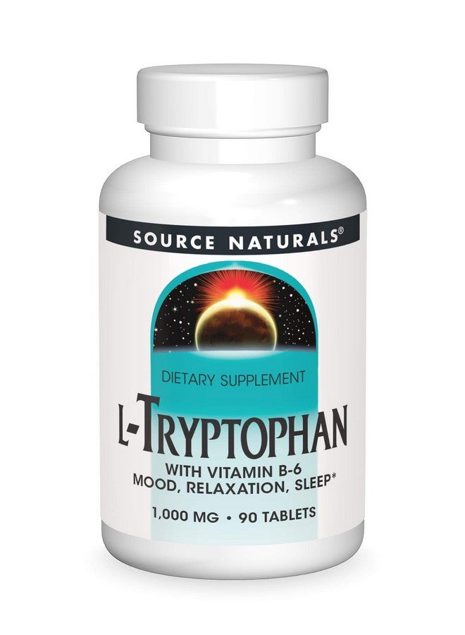 Source Naturals L-Tryptophan with Vitamin B-6 1000 mg Support Mood, Relaxation And Sleep - 90 Tablets - Image 1