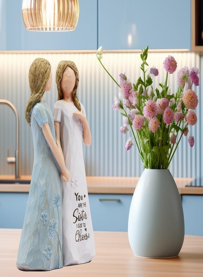 BORLESTA Friend Gifts for Women - Friendship Gifts, Gifts for Friends - You're The Sister I Got to Choose - Sister, Friend Birthday Gifts, Sister Gifts from Sister - Hand-Painted Figure（Blue） - Image 2