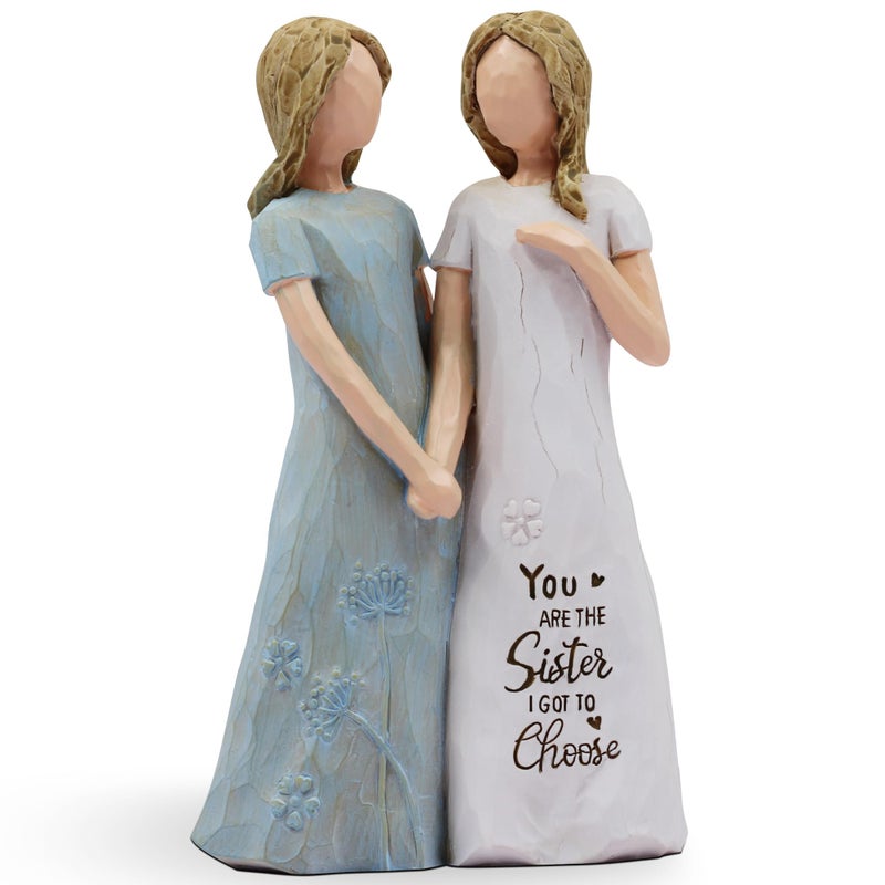 BORLESTA Friend Gifts for Women - Friendship Gifts, Gifts for Friends - You're The Sister I Got to Choose - Sister, Friend Birthday Gifts, Sister Gifts from Sister - Hand-Painted Figure（Blue） - Image 1