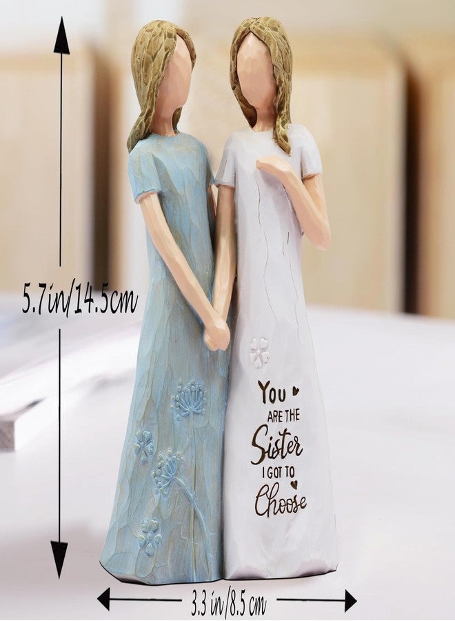 BORLESTA Friend Gifts for Women - Friendship Gifts, Gifts for Friends - You're The Sister I Got to Choose - Sister, Friend Birthday Gifts, Sister Gifts from Sister - Hand-Painted Figure（Blue） - Image 3