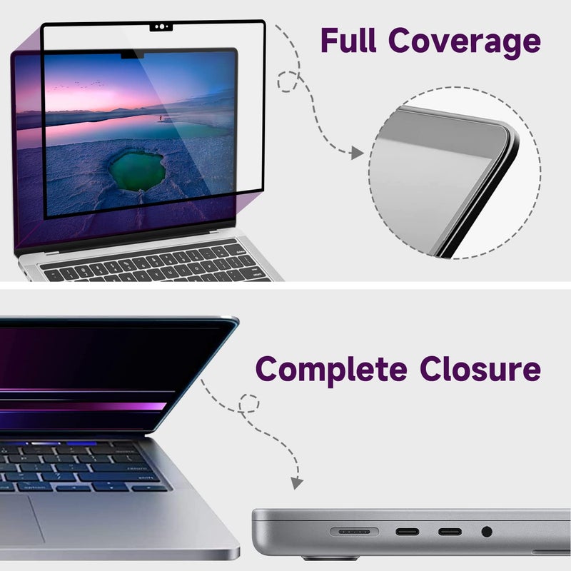 Saco PET Film Bubble Free Glossy Screen Protector Compatible with Macbook Pro 16 Inch (2021-2024, M4, M3, M2, M1-A3403/A3186/A2991/A2780) 16 Inch Laptops - Image 3
