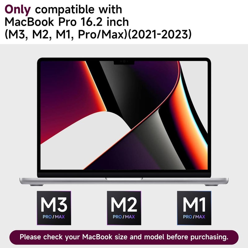 Saco PET Film Bubble Free Glossy Screen Protector Compatible with Macbook Pro 16 Inch (2021-2024, M4, M3, M2, M1-A3403/A3186/A2991/A2780) 16 Inch Laptops - Image 2