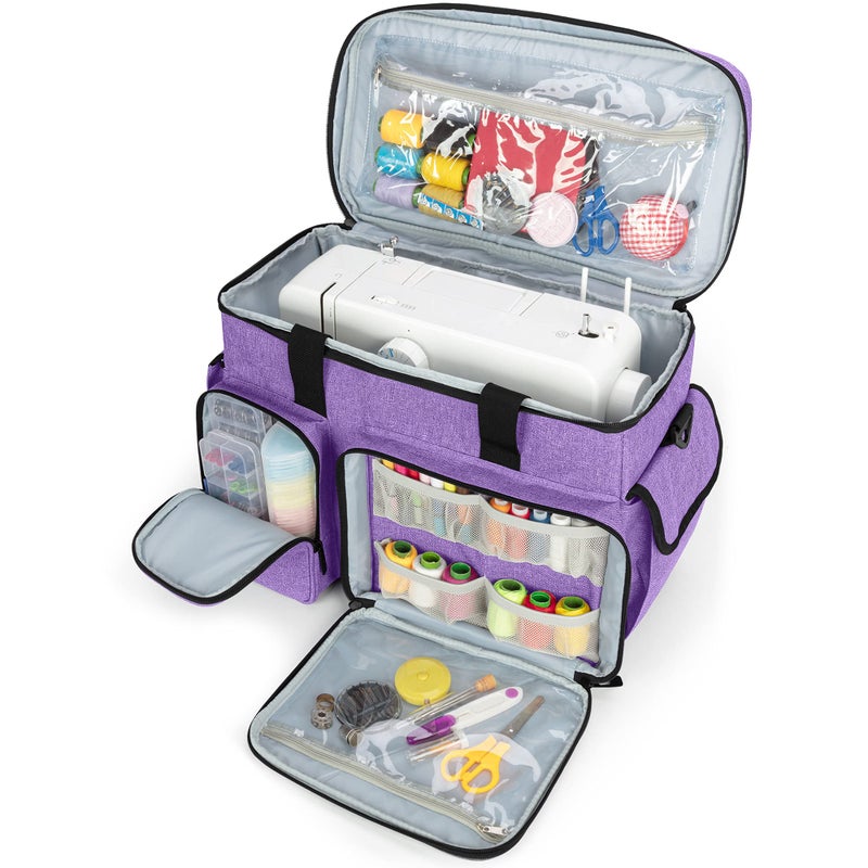 CURMIO CURMIO Sewing Machine Case Universal Travel Bag Compatible for Singer Brother Janome and most standard sewing machines PurpleBag Only 