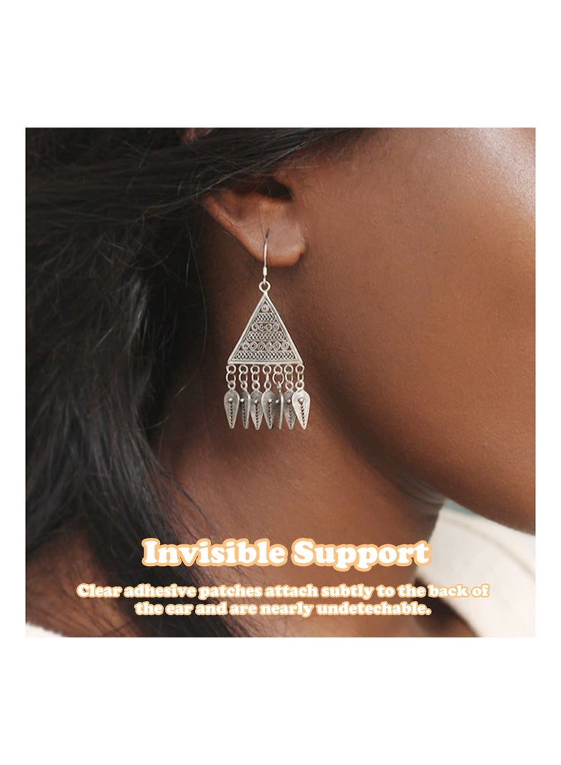 Captaintech 200pcs Ear Patches, Earring Protectors Ear Lobe Support Patches Heavy Earrings Stabilizers Large Earrings Support Patches Stickers - Image 3