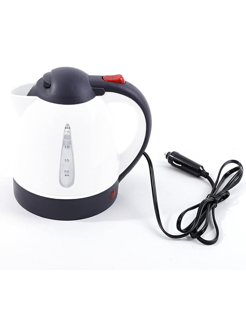 Boiling Hot Water Car Kettle Electric Automatic Shut Off,Portable Water Heater Boiler Stainless Steel Kettle Electric,Travel Coffee Tea Pot Electric Kettles,12v DC Cigarette Lighter,1000ml - Image 1