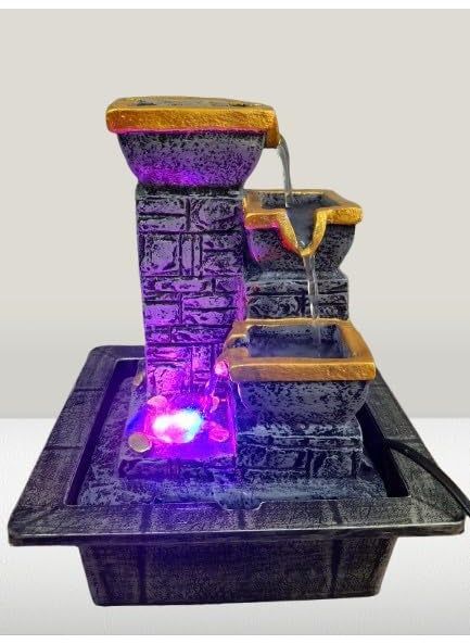 DOM I DECOR DOM I DECOR Elegant Tabletop Water Fountain Indoor Relaxation Dcor with LED Lights Soothing Waterfall Sound  - Image 1