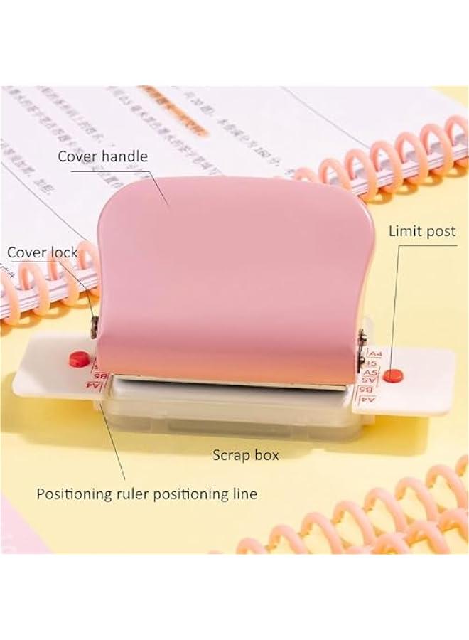FYLX 6Hole Punch for A4A5B5 Size Loose Leaf Paper Portable Handheld Metal Circle Puncher 5Sheet Capacity - Image 2