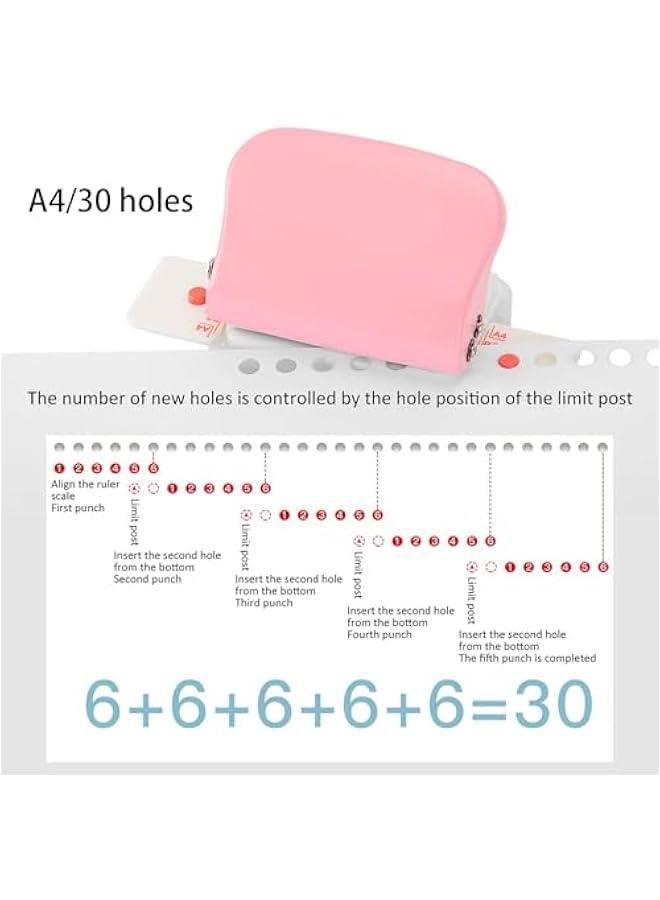 FYLX 6Hole Punch for A4A5B5 Size Loose Leaf Paper Portable Handheld Metal Circle Puncher 5Sheet Capacity - Image 4