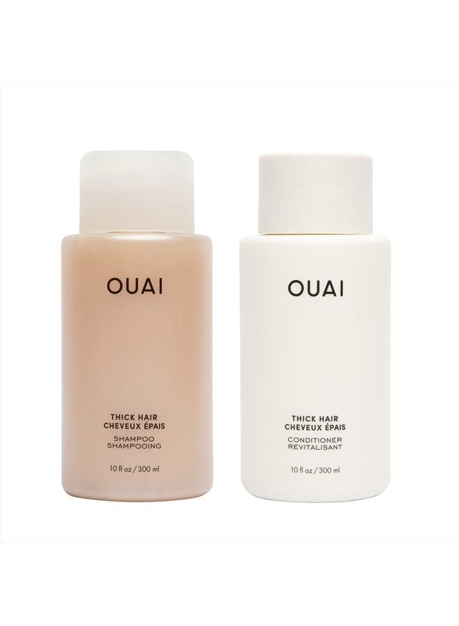 Ouai مجموعة شامبو وبلسم كثيفة. خالية من الكبريتات. 10 أونصة لكل منهما. - Image 1