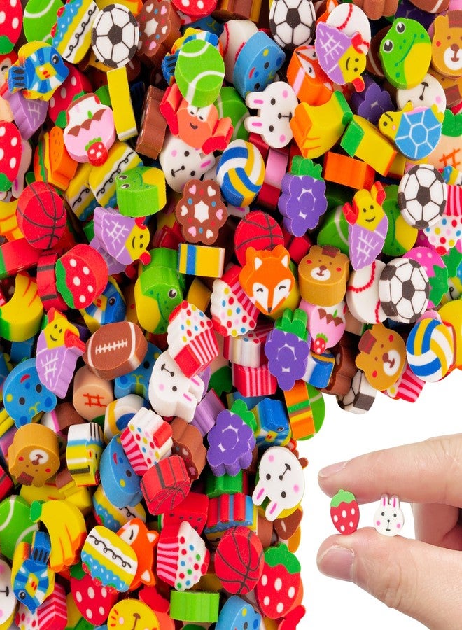 Inn Diary 180pcs Random Mini Erasers for Kids, Bulk Cute Pencil Erasers Small Fun Erasers for Classroom Rewards Party Favors Gift Filling Eraser - Image 1