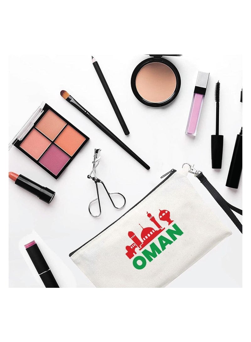 حقيبة مستحضرات التجميل لليوم الوطني العماني - احتفل بعمان في حقيبة مكياج أنيقة - حقيبة بسحاب كاملة - Image 2