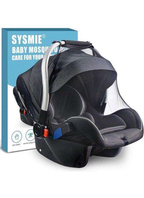 Baby Mosquito Net For Infant Car Seatsinfant Stroller And Bassinets Carrierbreathable With Elastic Netting For Easy Fitting Portable Durable & Long Lasting Infant Insect Shield Netting (Black