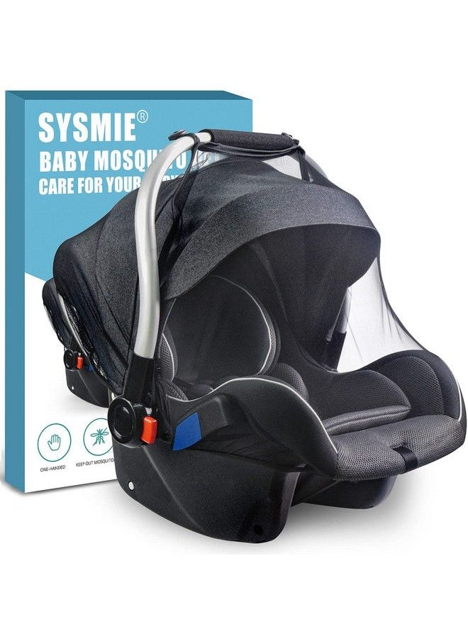Sysmie Baby Mosquito Net For Infant Car Seatsinfant Stroller And Bassinets Carrierbreathable With Elastic Netting For Easy Fitting Portable Durable & Long Lasting Infant Insect Shield Netting (Black  - Image 1