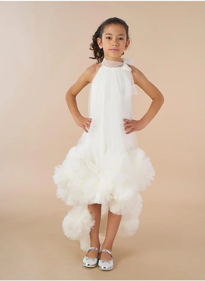 VIA BAMBINO Off-white Elegant Girls Dress