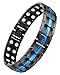 Feraco Magnetic Bracelet for Men Titanium Steel Magnetic Bracelet for Men with Double Row Magnets Adjustable Black Blue - Image 1
