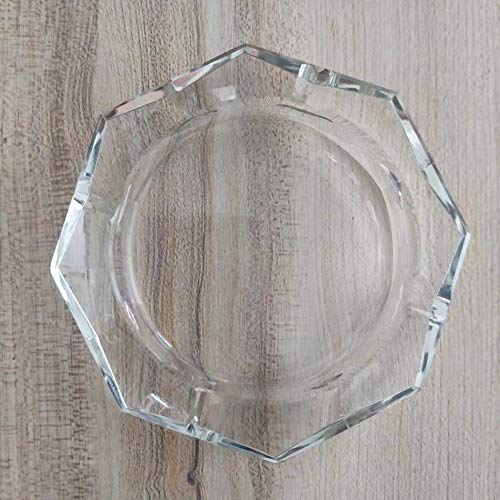 HOSTEESSCHOICE Crystal Glass Ashtray, Octagon Ash tray Cigar Cigarettes Ashtray Holder Office Home Desktop Tabletop Decoration,Crystal Clear - Image 5
