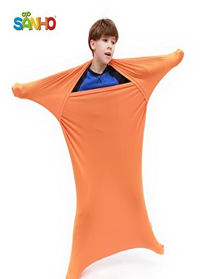 SANHO Premium Sensory Sock,Updated Version, Medium, 50" L x 24" W, Good for height:46"- 54" Orange - Image 1