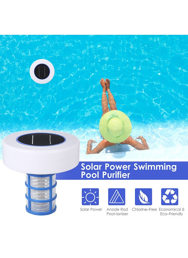 Solar Power Swimming Pool Purifier Solar Pool-Ionizer Swimming Pool Water Algae Inhibition Chlorine-Free Water Processor