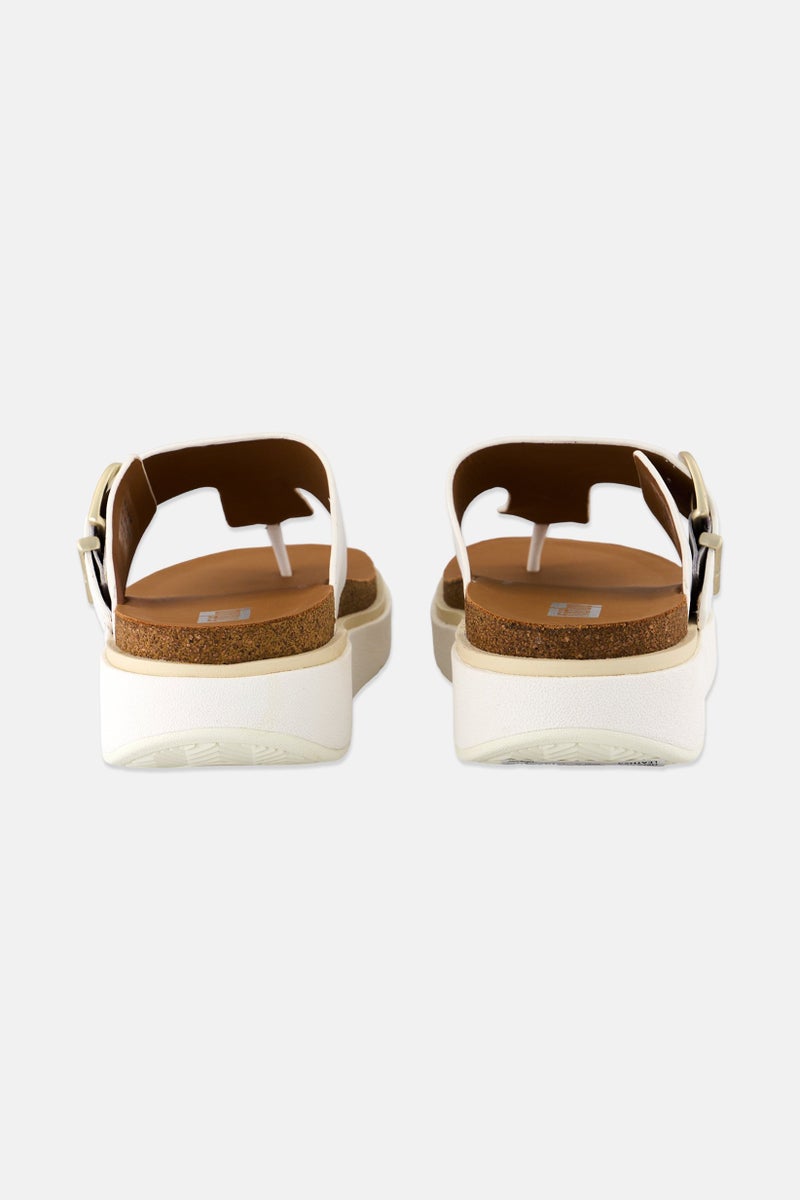 FitFlop Women Gen-Ff Buckle Leather Slip On Casual Sandals, White  - Image 2
