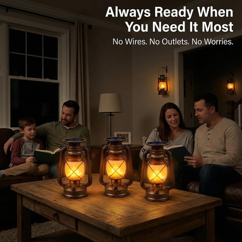 Marlrin Solar Lantern Outdoor Hanging Solar Lights Dancing Flame Led Waterproof Camping Lamps, Landscape Decor for Table Patio Garden Yard Pathway Porch 2 Pack - Image 5