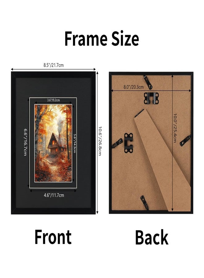 Serwrsw 2 Pack Black 8x10 Picture Frame with Double Black Mat, 8 by 10 Matted Frame for 4x6 or 5x7 or 8x10 Photo, Family Wedding Frame Set for Tabletop or Wall - Image 2