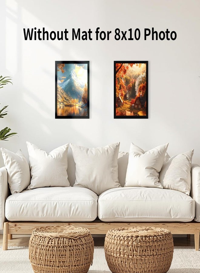 Serwrsw 2 Pack Black 8x10 Picture Frame with Double Black Mat, 8 by 10 Matted Frame for 4x6 or 5x7 or 8x10 Photo, Family Wedding Frame Set for Tabletop or Wall - Image 5