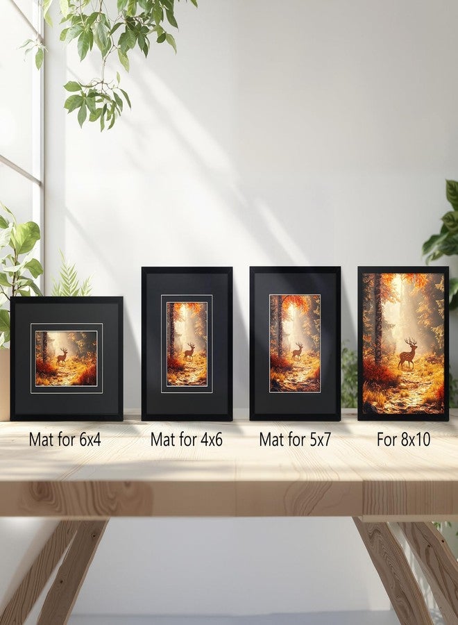 Serwrsw 2 Pack Black 8x10 Picture Frame with Double Black Mat, 8 by 10 Matted Frame for 4x6 or 5x7 or 8x10 Photo, Family Wedding Frame Set for Tabletop or Wall - Image 3