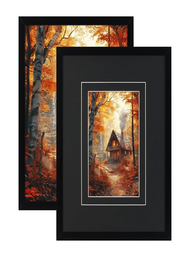 Serwrsw 2 Pack Black 8x10 Picture Frame with Double Black Mat, 8 by 10 Matted Frame for 4x6 or 5x7 or 8x10 Photo, Family Wedding Frame Set for Tabletop or Wall - Image 1