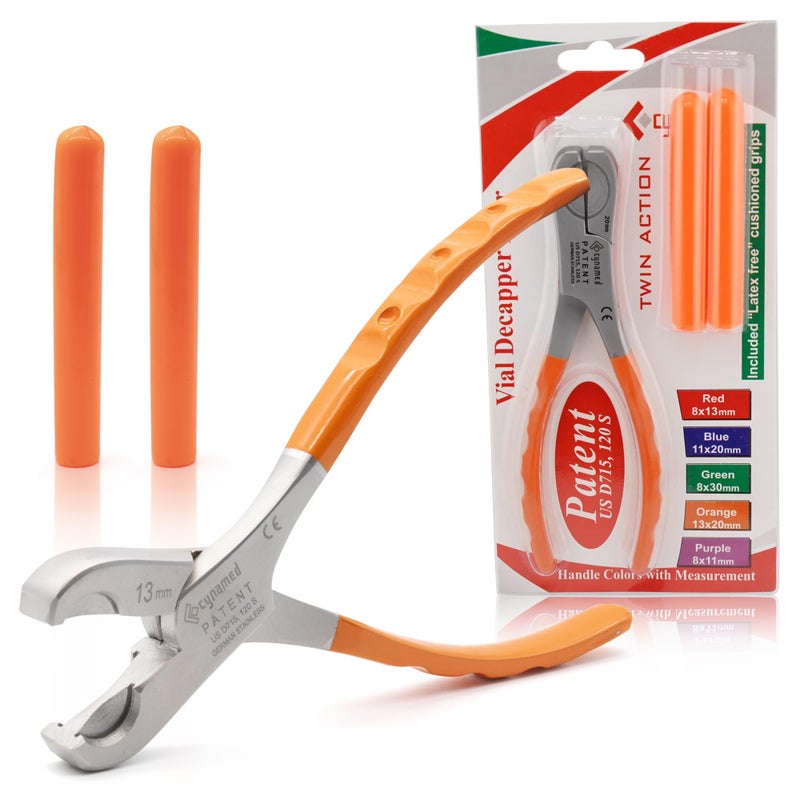 Cynamed Twin Action Decapper Pliers - Perfect for Decapping 13mm and 20mm Crimped Vials and Bottles - Image 1