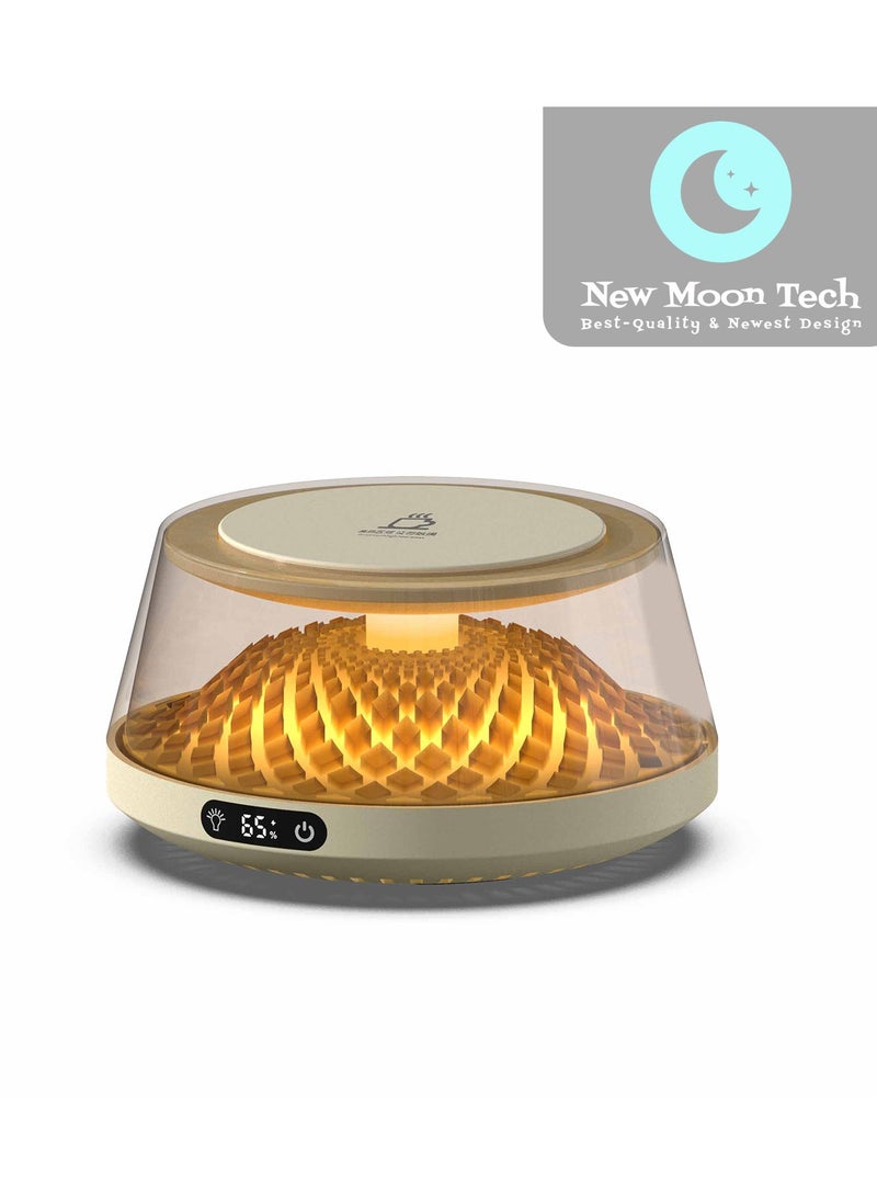 New Moon Tech Warmer Series W1 Multiple Lights Color Cup Warmer. Diamond Array Shaped Coaster Warmer. 5 Temperature Levels. White.  - Image 1