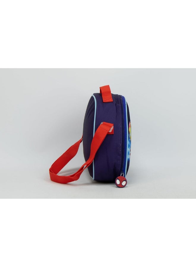 صن سى حقيبة غداء بتصميم سبايدي اند فرندز عازلة للحرارة بسحاب للإغلاق أزرق وأحمر 9.05 x 3.54 x 10.63 بوصة SUNS-3306SPF - Image 3