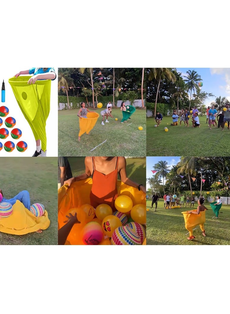 general Granny Pants Yard Game, Granny Pants Outdoor Game – Hilarious Inflatable Ball Relay Set with Giant Stretchy Pants, 2 /8 Balls and 1Pump for Kids, Adults, Backyard Parties and Field Day - Image 5