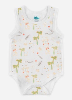 Babies Basic Pack of 3 - Printed Combed Cotton Sleeveless Bodysuit  - Image 3